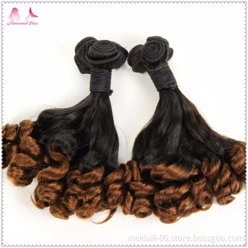 Human Hair Brazilian Wholesale Fumi Style Weave Bundles, 2 Ton Color Ombre Hair Extension Bundles
